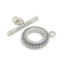 Bali Beads | Sterling Silver Silver Toggles and Claps - Wired Toggles, Silver Beads T4001