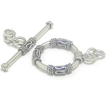 Bali Beads | Sterling Silver Silver Toggles and Claps - Wired Toggles, Silver Beads T4007