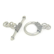 Bali Beads Silver Toggles and Claps - Wired Toggles, Silver Beads T4010
