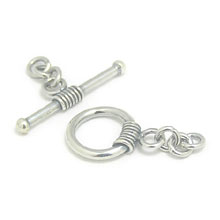 Bali Beads | Sterling Silver Silver Toggles and Claps - Wired Toggles, Silver Beads T4012
