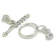 Bali Beads | Sterling Silver Silver Toggles and Claps - Wired Toggles, Silver Beads T4013