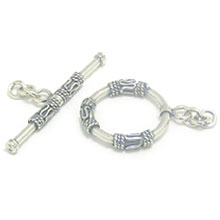 Bali Beads | Sterling Silver Silver Toggles and Claps - Wired Toggles, Silver Beads T4015