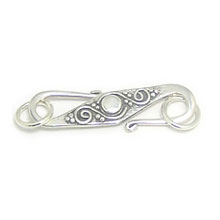 Bali Beads | Sterling Silver Silver Toggles and Claps - Claps, Silver Beads T5007