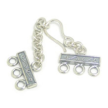 Bali Beads Silver Toggles and Claps - Claps, Silver Beads T5015