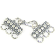 Bali Beads | Sterling Silver Silver Toggles and Claps - Claps, Silver Beads T5017