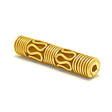 Bali Beads | Sterling Silver Vermeil-24k Gold Plated - Vermeil Barrel and Pipe Beads, 24K Gold Vermeil on Sterling Silver B1014V