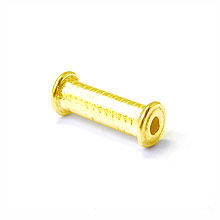 Bali Beads | Sterling Silver Vermeil-24k Gold Plated - Vermeil Barrel and Pipe Beads, 24K Gold Vermeil on Sterling Silver B1031V