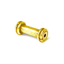 Bali Beads | Sterling Silver Vermeil-24k Gold Plated - Vermeil Barrel and Pipe Beads, 24K Gold Vermeil on Sterling Silver B1034V