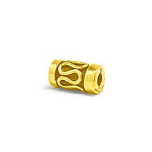 Bali Beads | Sterling Silver Vermeil-24k Gold Plated - Vermeil Barrel and Pipe Beads, 24K Gold Vermeil on Sterling Silver B1035V