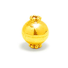 Bali Beads | Sterling Silver Vermeil-24k Gold Plated - Vermeil Plain Beads, 24K Gold Vermeil on Sterling Silver B4030V