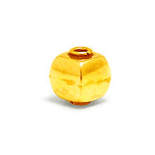 Bali Beads | Sterling Silver Vermeil-24k Gold Plated - Vermeil Plain Beads, 24K Gold Vermeil on Sterling Silver B4034V