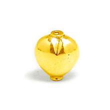 Bali Beads | Sterling Silver Vermeil-24k Gold Plated - Vermeil Plain Beads, 24K Gold Vermeil on Sterling Silver B4039V