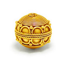 Bali Beads | Sterling Silver Vermeil-24k Gold Plated - Vermeil Round Beads, 24K Gold Vermeil on Sterling Silver B5022V 