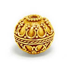 Bali Beads | Sterling Silver Vermeil-24k Gold Plated - Vermeil Round Beads, 24K Gold Vermeil on Sterling Silver B5036V 