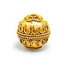 Bali Beads | Sterling Silver Vermeil-24k Gold Plated - Vermeil Round Beads, 24K Gold Vermeil on Sterling Silver B5037V 