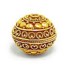 Bali Beads | Sterling Silver Vermeil-24k Gold Plated - Vermeil Round Beads, 24K Gold Vermeil on Sterling Silver B5046V 