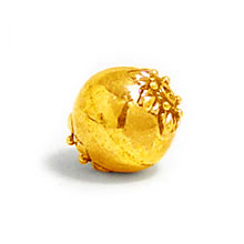 Bali Beads | Sterling Silver Vermeil-24k Gold Plated - Vermeil Round Beads, 24K Gold Vermeil on Sterling Silver B5059V 