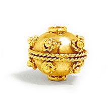 Bali Beads | Sterling Silver Vermeil-24k Gold Plated - Vermeil Round Beads, 24K Gold Vermeil on Sterling Silver B5064V 