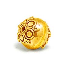 Bali Beads | Sterling Silver Vermeil-24k Gold Plated - Vermeil Round Beads, 24K Gold Vermeil on Sterling Silver B5067V 