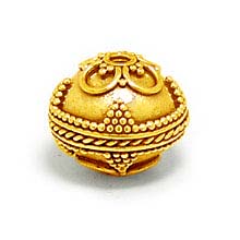 Bali Beads | Sterling Silver Vermeil-24k Gold Plated - Vermeil Round Beads, 24K Gold Vermeil on Sterling Silver B5070V 