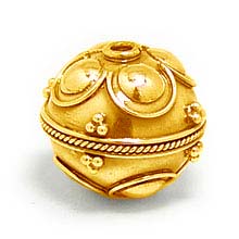 Bali Beads | Sterling Silver Vermeil-24k Gold Plated - Vermeil Round Beads, 24K Gold Vermeil on Sterling Silver B5074V 