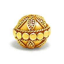 Bali Beads | Sterling Silver Vermeil-24k Gold Plated - Vermeil Round Beads, 24K Gold Vermeil on Sterling Silver B5085V 