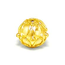 Bali Beads | Sterling Silver Vermeil-24k Gold Plated - Vermeil Round Beads, 24K Gold Vermeil on Sterling Silver B5087V 