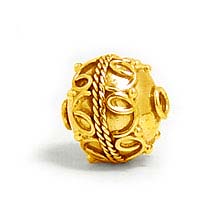 Bali Beads | Sterling Silver Vermeil-24k Gold Plated - Vermeil Round Beads, 24K Gold Vermeil on Sterling Silver B5089V 