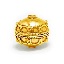 Bali Beads | Sterling Silver Vermeil-24k Gold Plated - Vermeil Round Beads, 24K Gold Vermeil on Sterling Silver B5090V 