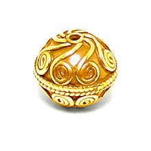 Bali Beads | Sterling Silver Vermeil-24k Gold Plated - Vermeil Round Beads, 24K Gold Vermeil on Sterling Silver B5093V 