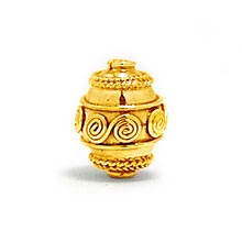 Bali Beads | Sterling Silver Vermeil-24k Gold Plated - Vermeil Round Beads, 24K Gold Vermeil on Sterling Silver B5100V 