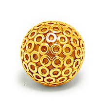 Bali Beads | Sterling Silver Vermeil-24k Gold Plated - Vermeil Round Beads, 24K Gold Vermeil on Sterling Silver B5110V 