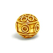 Bali Beads | Sterling Silver Vermeil-24k Gold Plated - Vermeil Round Beads, 24K Gold Vermeil on Sterling Silver B5114V 