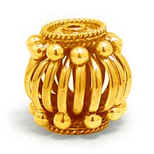 Bali Beads | Sterling Silver Vermeil-24k Gold Plated - Vermeil Round Beads, 24K Gold Vermeil on Sterling Silver B5117V 