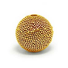 Bali Beads | Sterling Silver Vermeil-24k Gold Plated - Vermeil Round Beads, 24K Gold Vermeil on Sterling Silver B5125V 