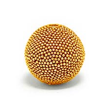 Bali Beads | Sterling Silver Vermeil-24k Gold Plated - Vermeil Round Beads, 24K Gold Vermeil on Sterling Silver B5126V 