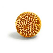 Bali Beads | Sterling Silver Vermeil-24k Gold Plated - Vermeil Round Beads, 24K Gold Vermeil on Sterling Silver B5130V 