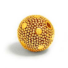 Bali Beads | Sterling Silver Vermeil-24k Gold Plated - Vermeil Round Beads, 24K Gold Vermeil on Sterling Silver B5131V 