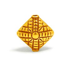 Bali Beads | Sterling Silver Vermeil-24k Gold Plated - Vermeil Stamp Beads, Vermeil Stamped Beads on Sterling Silver