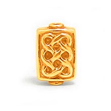 Bali Beads | Sterling Silver Vermeil-24k Gold Plated - Vermeil Stamp Beads, Vermeil Stamped Beads on Sterling Silver