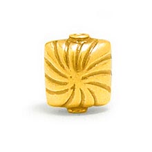 Bali Beads | Sterling Silver Vermeil-24k Gold Plated - Vermeil Stamp Beads, Vermeil Stamped Beads on Sterling Silver