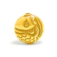 Bali Beads | Sterling Silver Vermeil-24k Gold Plated - Vermeil Stamp Beads, Vermeil Stamped Beads on Sterling Silver