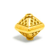 Bali Beads | Sterling Silver Vermeil-24k Gold Plated - Vermeil Stamp Beads, Vermeil Stamped Beads on Sterling Silver