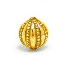 Bali Beads | Sterling Silver Vermeil-24k Gold Plated - Vermeil Stamp Beads, Vermeil Stamped Beads on Sterling Silver