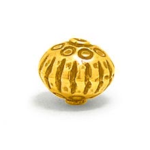 Bali Beads | Sterling Silver Vermeil-24k Gold Plated - Vermeil Stamp Beads, Vermeil Stamped Beads on Sterling Silver