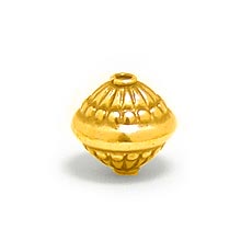 Bali Beads | Sterling Silver Vermeil-24k Gold Plated - Vermeil Stamp Beads, Vermeil Stamped Beads on Sterling Silver