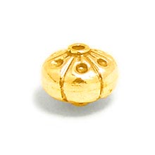 Bali Beads | Sterling Silver Vermeil-24k Gold Plated - Vermeil Stamp Beads, Vermeil Stamped Beads on Sterling Silver