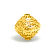 Bali Beads | Sterling Silver Vermeil-24k Gold Plated - Vermeil Stamp Beads, Vermeil Stamped Beads on Sterling Silver