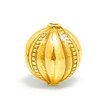 Bali Beads | Sterling Silver Vermeil-24k Gold Plated - Vermeil Stamp Beads, Beads Vermeil on Sterling Silver