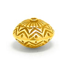 Bali Beads | Sterling Silver Vermeil-24k Gold Plated - Vermeil Stamp Beads, Beads Vermeil on Sterling Silver
